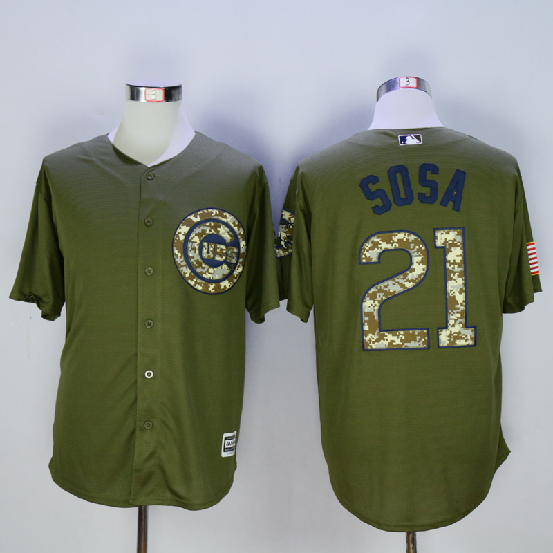 Men Chicago Cubs #21 Sosa Green MLB Jerseys